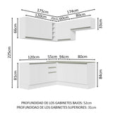Cocina Integral Esquinera 349cm Blanco Glamy 03