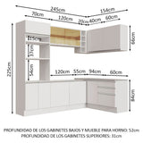 Cocina Integral Esquinera 399cm Blanco Glamy 02
