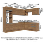 Cocina Integral Esquinera 479cm Marrón Glamy 01