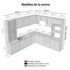 Cocina Integral Esquinera 549cm Marrón/Negro Glamy 01