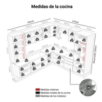 Cocina Integral 566cm Blanco/Gris Lux 01