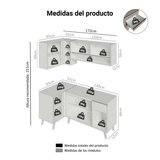Cocina Integrale Esquinera 265 cm Crema Nice Madesa 01