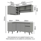 Cocina Integrale Esquinera 265 cm Gris Nice Madesa 02