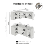 Cocina Integral Esquinera 265 cm sin Patas Crema Nice 03