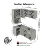 Cocina Integrale Esquinera 265 cm Gris Nice Madesa 05