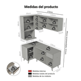 Cocina Integrale Esquinera 265 cm Crema Nice Madesa 05