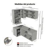 Cocina Integral Esquinera 265 cm sin Patas Crema Nice 06