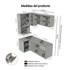 Cocina Compacta Esquinera Flotante 265 cm Crema Nice Madesa