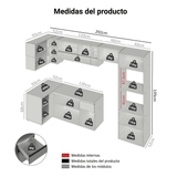 Cocina Integral 385 cm sin Patas Gris Nice