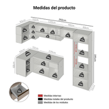 Cocina Integrale Esquinera Suspendida 385 cm Crema Nice Madesa 01