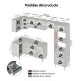 Cocina Integrale Esquinera 385 cm Gris Nice Madesa 03
