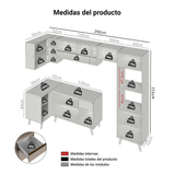 Cocina Integrale Esquinera 385 cm Crema Nice Madesa 03