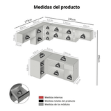 Cocina Esquinera 405 cm Sin Patas Nice Gris 01