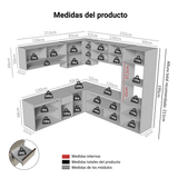 Cocina Integral Esquinera 445cm Flotante Crema Nice Madesa 03