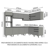 Cocina Integrale Esquinera 465cm Gris Nice Madesa 01