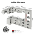 Cocina Integral Esquinera Flotante 465 cm Con Mueble para Horno Gris Nice Madesa