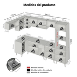 Cocina Integrale Esquinera 465cm Gris Nice Madesa 04