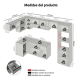 Cocina Integral 465 cm sin Patas Gris Nice 06