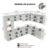 Cocina Integral Esquinera 465 cm sin Patas Crema Nice 10