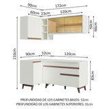 Cocina Integral Esquinera 262cm Blanco Reims 01