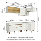 Cocina Integral de Esquina 332cm Blanco Reims 02