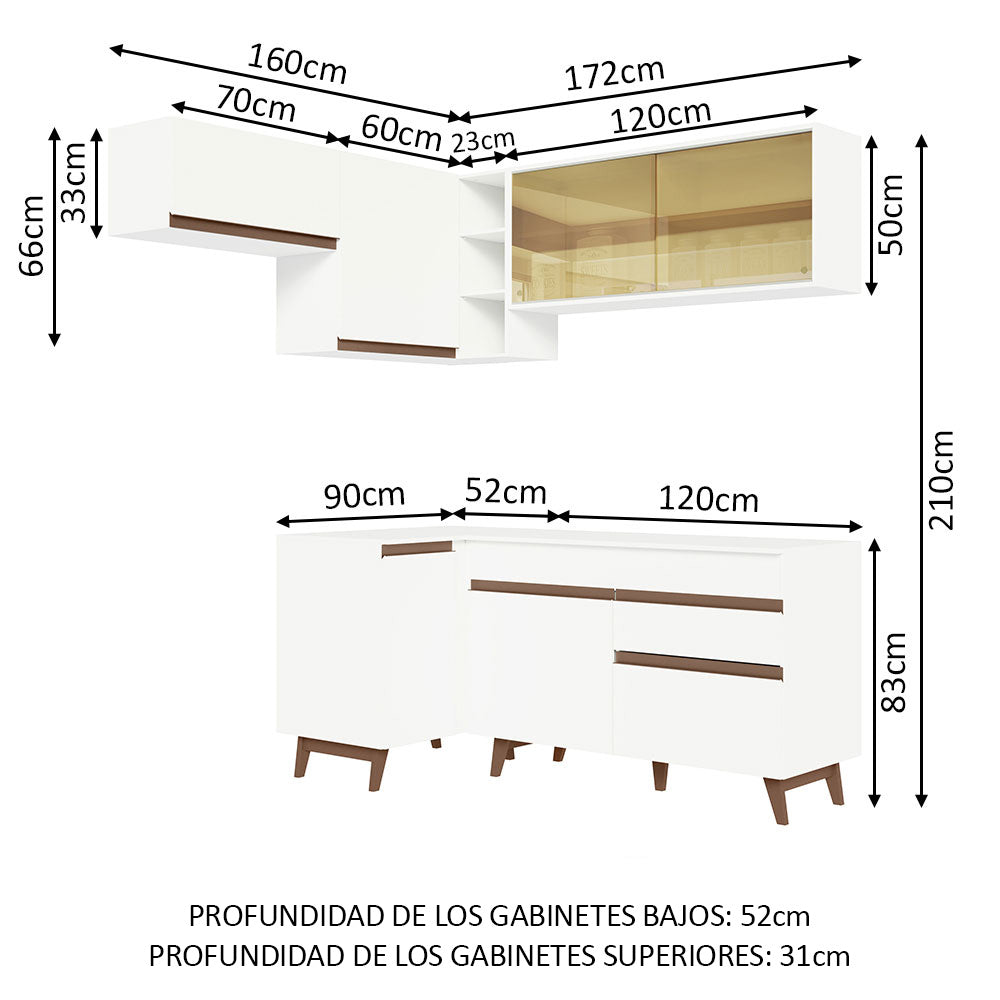 Cocina Integral Esquinera 332 cm Blanco Reims 03
