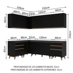 Cocina Integral Esquinera 382cm Reims Negro 02
