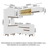 Cocina Integral Esquinera 392cm Blanco Reims Madesa 03