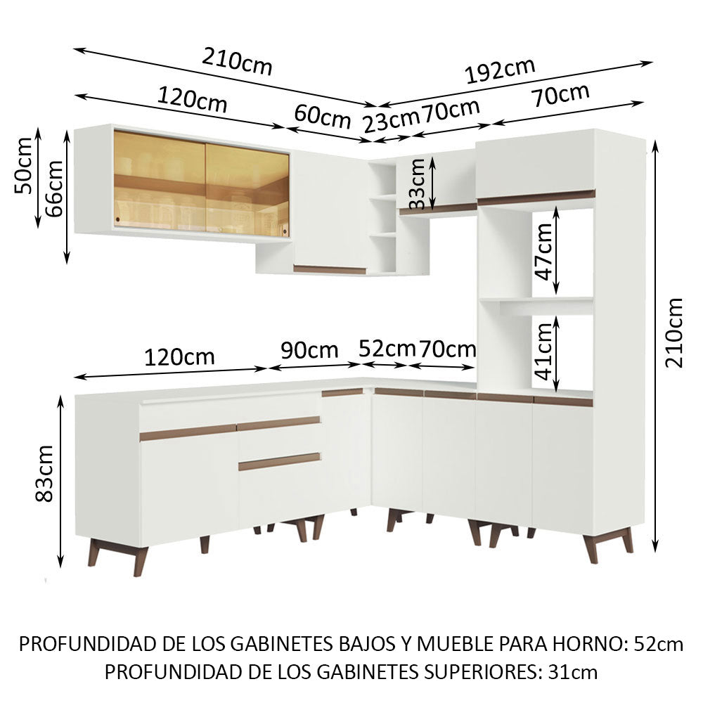 Cocina Integral de Esquina 402cm Blanco Reims 01
