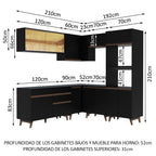 Cocina Integral Esquinera 402 cm Reims Negro 01