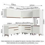 Cocina Integral Esquinera 437cm Blanco Reims Madesa 01