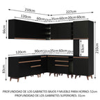 Cocina Integral Esquinera 437cm Negro Reims Madesa 01