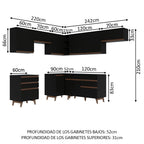Cocina Integral Esquinera 462cm Reims Negro 03