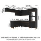 Cocina Integral Esquinera 472cm Reims Negro 01
