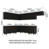 Cocina Integral Esquinera 512cm Reims Negro 01