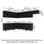 Cocina Integral Esquinera 512cm Reims Negro 01