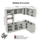 Cocina Integral Esquinera 399 cm Marrón/Gris Vik Madesa 01