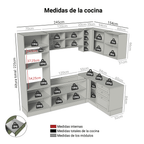 Cocina Integral Esquinera 399 cm Marrón/Verde Vik Madesa 02