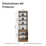 Kit Gabinete + Vitrina 70 cm Marrón/Crema Agata 02