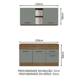 Cocina Integral 150cm Marrón/Gris Agata 01