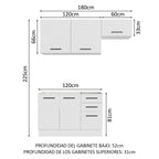 Cocina Compacta 180 cm Blanco Agata Madesa