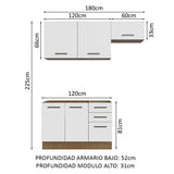 Cocina Compacta 180cm Marrón/Blanco Agata 09