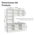 Cocina Compacta 190 cm Con Vitrina Blanco Agata Madesa