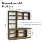 Cocina Compacta 190 cm Con Vitrina Marrón/Blanco Agata Madesa
