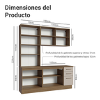 Cocina Compacta 190 cm Con Vitrina Marrón/Crema Agata Madesa