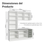 Cocina Compacta 190 cm Con Vitrina Blanco/Gris Agata Madesa