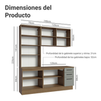 Cocina Compacta 190 cm Con Vitrina Marrón/Gris Agata Madesa
