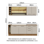 Cocina Integral 220 cm Marrón/Crema Agata Madesa