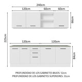 Cocina Integral 240 cm x 60 cm Blanco Agata 02