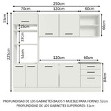 Cocina Integral 250cm Blanco Agata 01